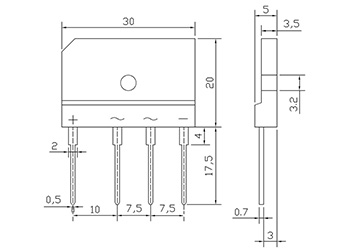 橋式整流器尺寸圖